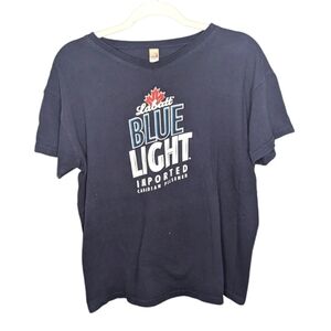 Anvil woman's labatt blue light imported beer Vneck shirt Womans Large